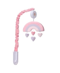Bedtime Originals Rainbow Hearts Pink/Purple Musical Baby Crib Mobile Soother Toy