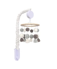 Lambs & Ivy Signature Pom Pom Musical Baby Crib Mobile - White/Gray