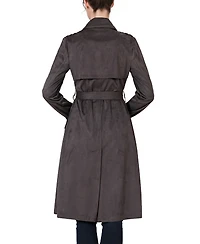kimi + kai Women's Long Faux Suede Trench Coat
