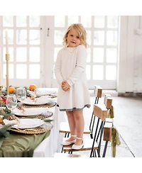 Hope & Henry Baby Girls Organic Long Sleeve Mock Neck Bow Detail Sweater Dress