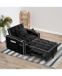 Maison Boucle 3-in-1 Convertible Sleeper Chair Bed, Pull-Out Recliner Sofa with Usb Type-c Port, Phone Mount & Cup Holder for Small Spaces-Maison Bouc