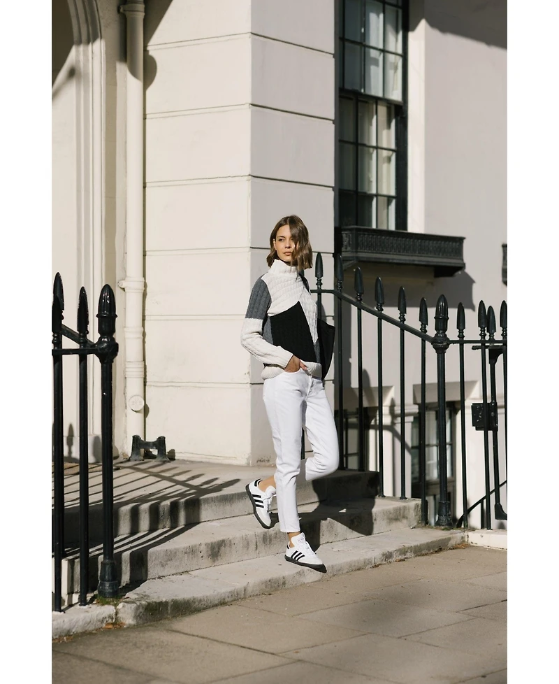 Labeca London Women's Victoria Monochrome Patchwork Cashmere-Blend Sweater