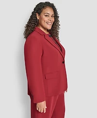 Dkny Plus Notch Collar Long Sleeve Blazer