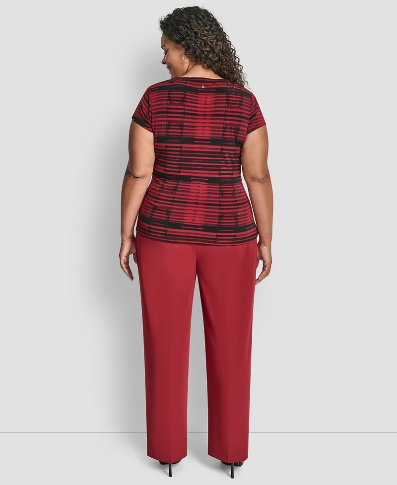 Dkny Plus Short Sleeve Waist Tie Top