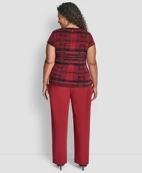 Dkny Plus Short Sleeve Waist Tie Top