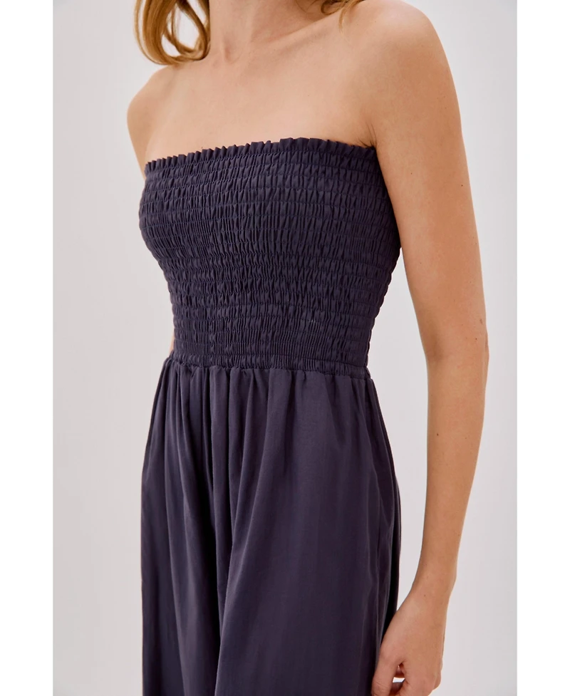 Labeca London Women's Mare Cotton Shirred Jumpsuit