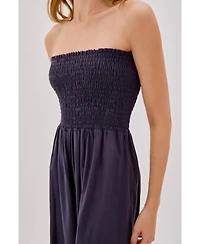 Labeca London Women's Mare Cotton Shirred Jumpsuit