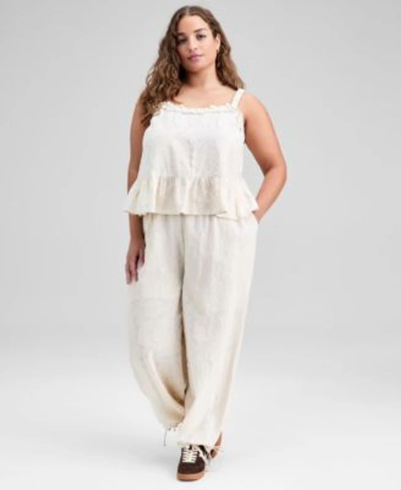 Now This Trendy Plus Size Jacquard Top Drawstring Pants Macys Exclusive