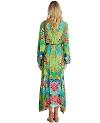 La Moda Clothing Women's Rossie Maxi Belted Wrap Cover Up Dress
