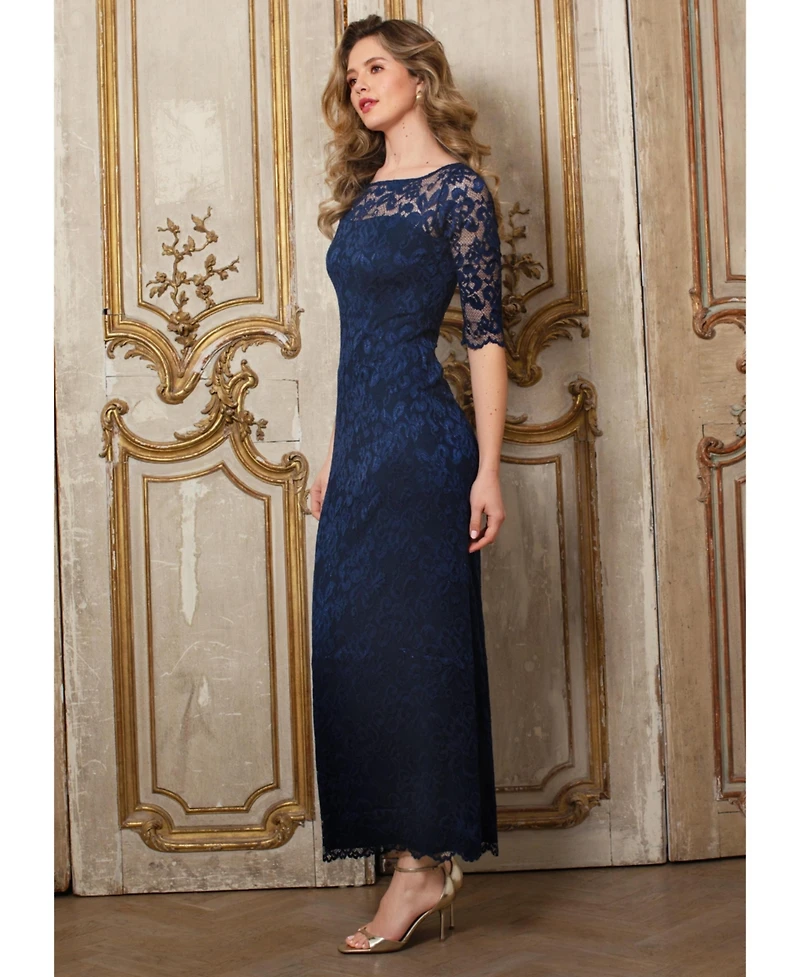 Alie Street London Women's Lila 3/4 Sleeve Lace Maxi Gown