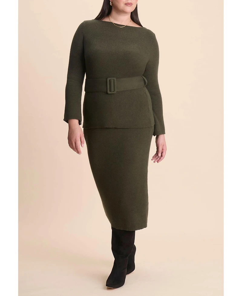 Eloquii Women's Belted Sweater