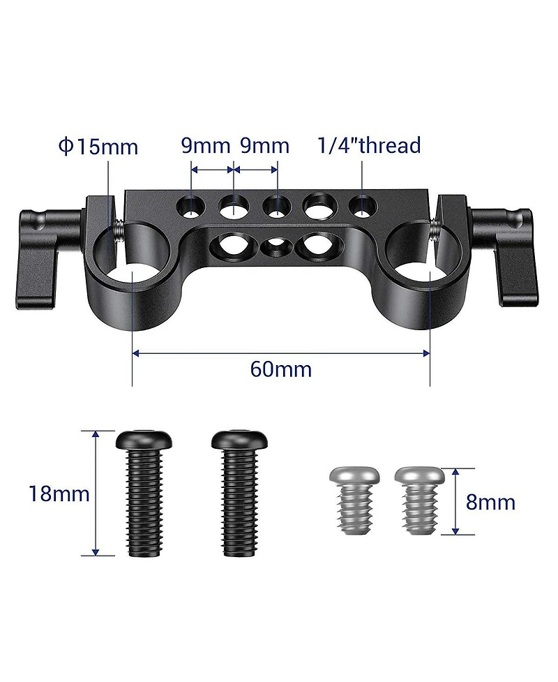 SmallRig Super Lightweight 15mm Railblock, 2-Pack