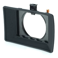 Bright Tangerine Misfit Atom 4x5.65" and 4x4" Ultra Lightweight 2-Stage Clip-On Matte Box with Detachable Lens Shade, 114mm Clamp Attachment