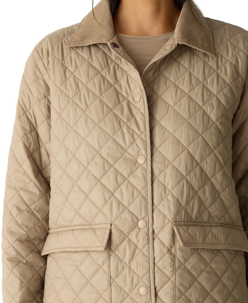 Eileen Fisher Women's Classic Collar Quilted Jacket