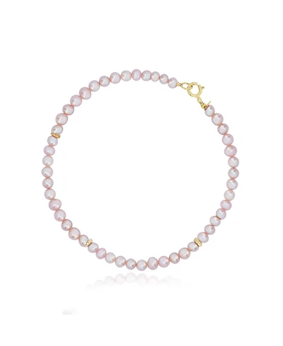 The Lovery Pink Pearl Round Bead Bracelet 14K Gold