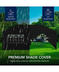 Best Choice Products 10x20ft Party Tent Pop Up Canopy Easy Setup w/ 1-Button Setup, Wheeled Case, 4 Weight Bags