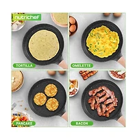 NutriChef 17.3 Non-Stick Crepe Pan with Wooden Spreader (NCMKCP0024BK)