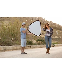 Manfrotto 30" TriGrip Collapsable Triangular Reflector, Built-In Handle, Silver/White