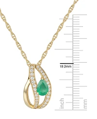 Macy's Emerald (5/8 ct. t.w.) and Diamond (1/4 Pendant Necklace 14K Gold (also White Sapphire & Ruby)