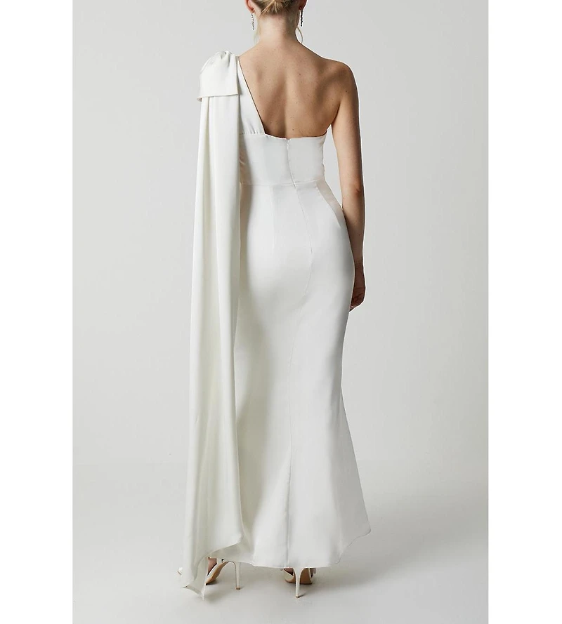 Coast Women's One Shoulder Satin Wedding Dress