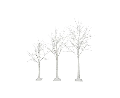 Casainc Set of Lighted Birch Tree with Warm White Lights Christmas Tree for Decoration