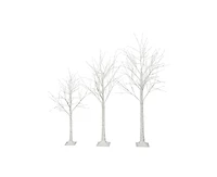 Casainc Set of Lighted Birch Tree with Warm White Lights Christmas Tree for Decoration