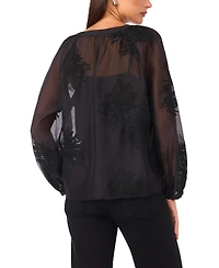 Vince Camuto Women's Half-Placket Raglan Long Sleeve Top