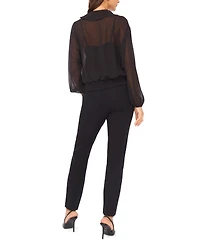 Vince Camuto Women's Overlapping Long Sleeve Ruffle Top