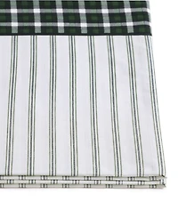 Tommy Hilfiger Cass Park Mix Check Stripe Contrast Hem 200-Thread Count Cotton -Pc. Sheet Set