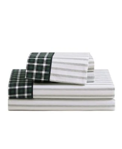 Tommy Hilfiger Cass Park Mix Check Stripe Contrast Hem Sheet Set