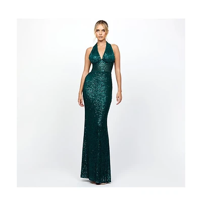 Bariano Women's Shaylyn Sequin Halter Gown