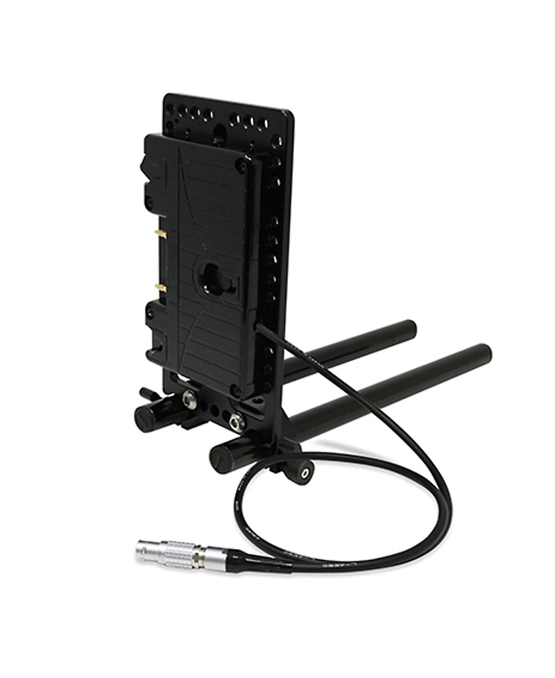 Core Swx 15mm Rail Mount Cheese Plate with 3-Stud Battery Plate and 10" 2-Pin Coil Cable for Red Komodo