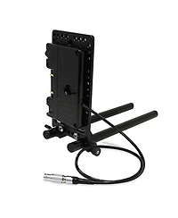 Core Swx 15mm Rail Mount Cheese Plate with 3-Stud Battery Plate and 10" 2-Pin Coil Cable for Red Komodo