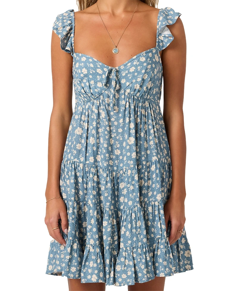 O'Neill Women's Lorelei Primrose Ruffle Sleeves Mini Dress