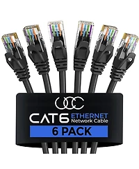 Ultra Clarity Cables CAT6 Ethernet Cable 6-Pack Lan Utp RJ45 Network Patch Internet Cable