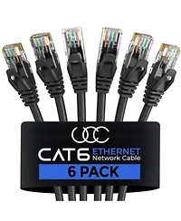 Ultra Clarity Cables CAT6 Ethernet Cable 6-Pack Lan Utp RJ45 Network Patch Internet Cable