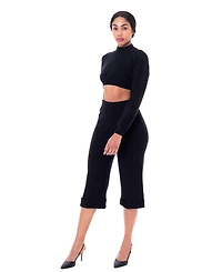 Dai Moda Women's Vicchi Wide Cuff Sweater Pant