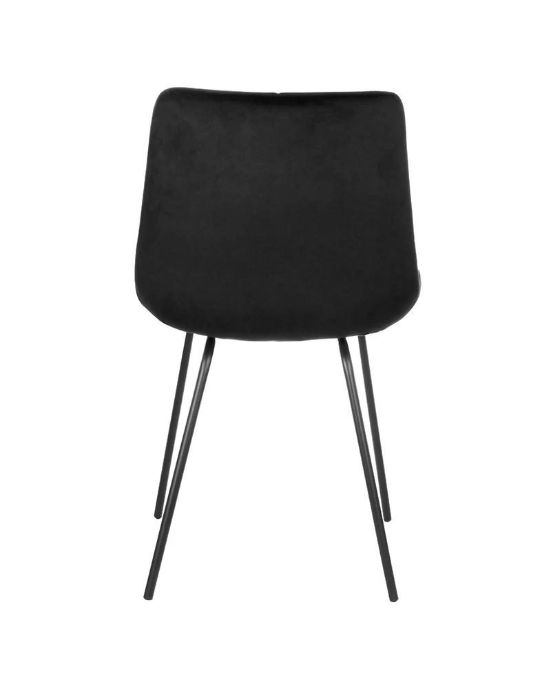 Elama 2 Piece Tufted Chair in Black with Metal Legs