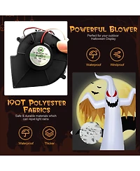 8 Ft Halloween Inflatable White Ghost with Rotatable Flame Led Lights