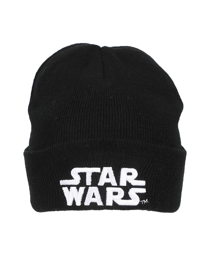Star Wars Men's Starwars Embroidery Speckled Yarn Acrylic Knit Beanie Cuff Beanie
