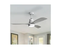 52-inch Modern Minimalist Sliver 3 Blades Ceiling Fan with 3 color Dimmable and Memory Function Light and Remote control