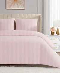 Juicy Couture Jenny Velour Striped Jacquard Duvet Cover Set