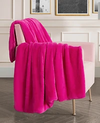 Juicy Couture Rabbit Mink Faux Fur Throw Blanket, 50" x 70"