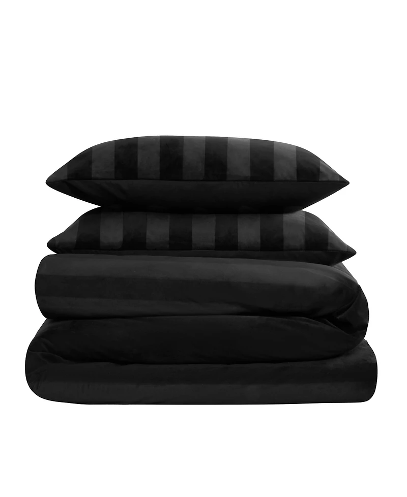Juicy Couture Jenny Velour Striped Jacquard 3-Pc. Comforter Set