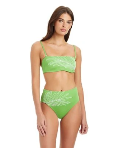 Sanctuary Midnight Breeze Embroidered Bandeau Swim Bra High Rise Embroidered Swim Briefs