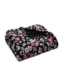 Betsey Johnson Printed Faux Rabbit Fur Blanket, 70" x 50"