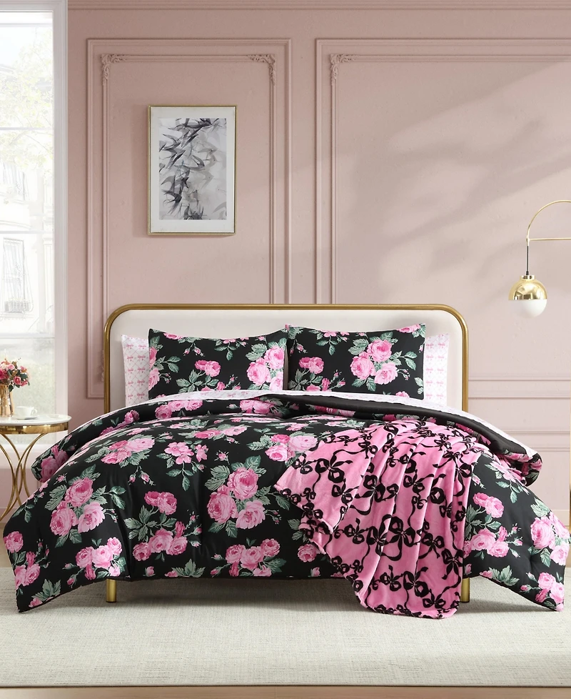 Betsey Johnson Garden Floral Printed Microfiber 6-Pc. Comforter Set, Twin