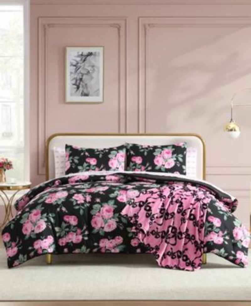 Betsey Johnson Garden Floral Printed Microfiber Comforter Set