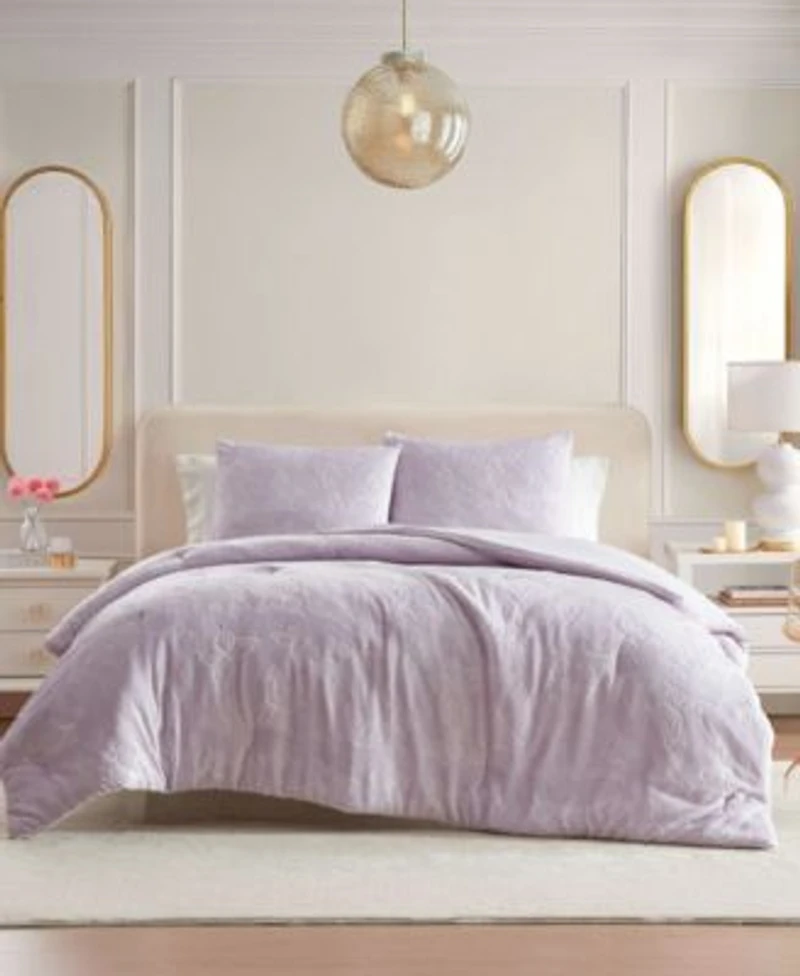 Betsey Johnson Butterfly Embossed Plush Comforter Set