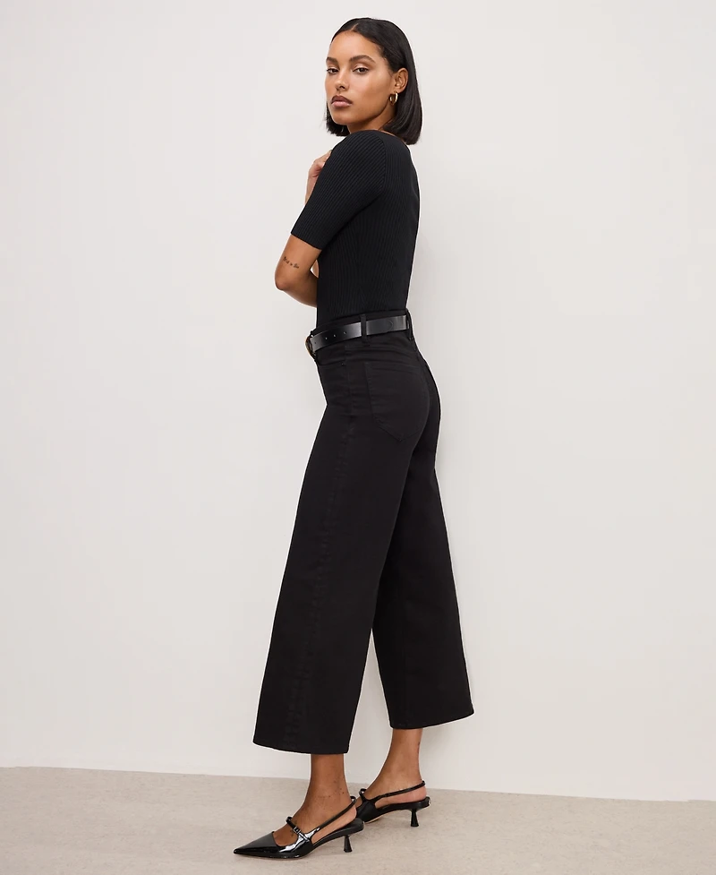 Good American Women's Cropped Palazzo Jeans